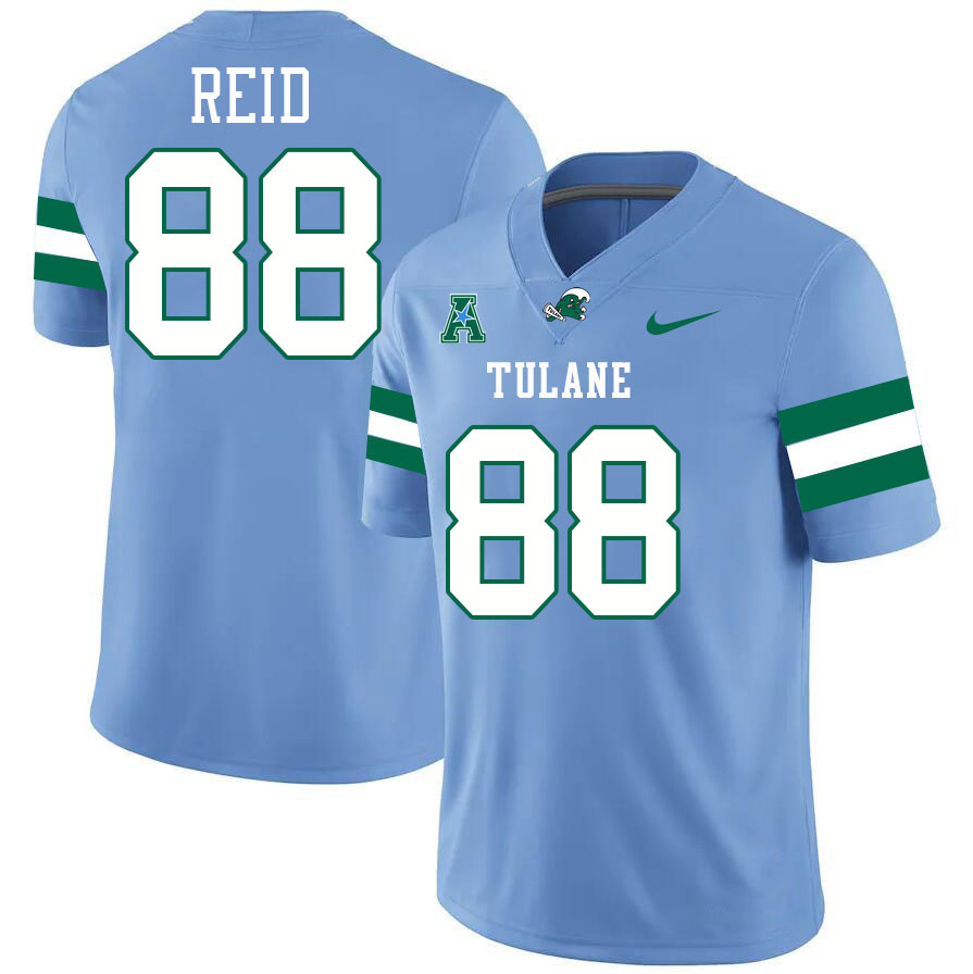 #88 Justyn Reid Tulane Green Wave Jersey College Football Uniforms,Apparels Stitched-Blue